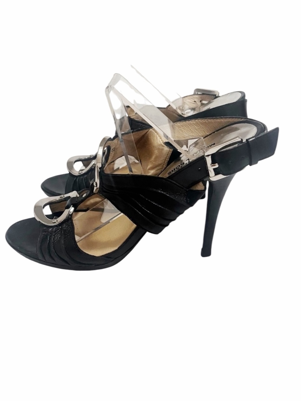 Michael KORS black leather heels size 6/5 Wide